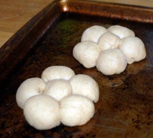 Bread dough hand shaped flowers