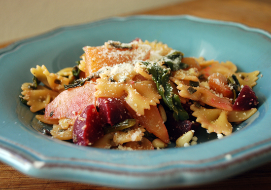 Beets and Beet Greens Pasta