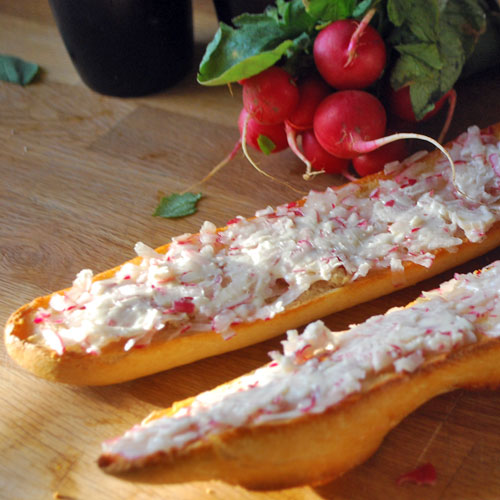 Radish Butter on Baguette