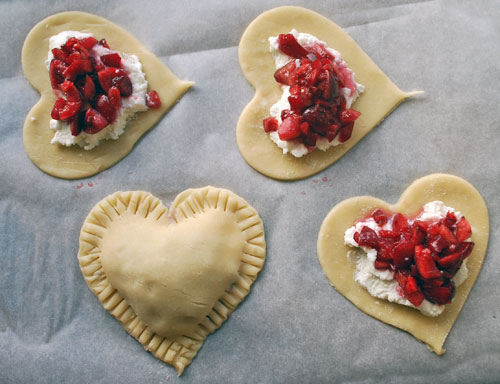 Filling Cherry Heart Pies