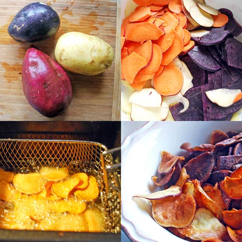 Steps to make potato chips
