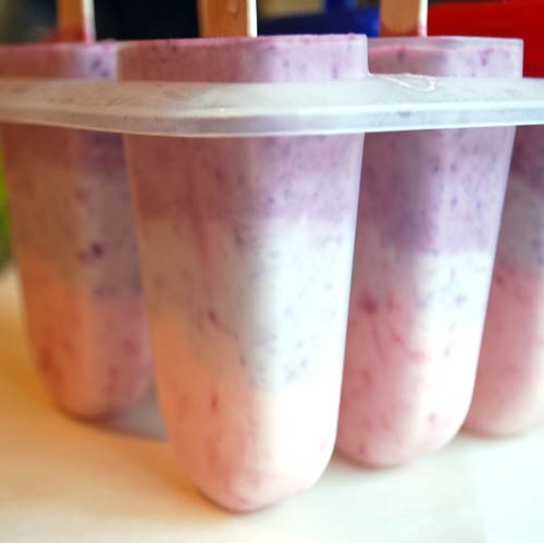 Blueberry Strawberry Creamy Popsicles