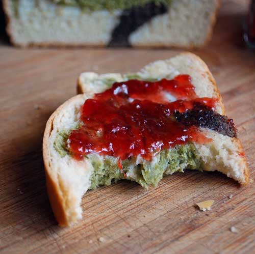 Evergreen Bread smother in Jam