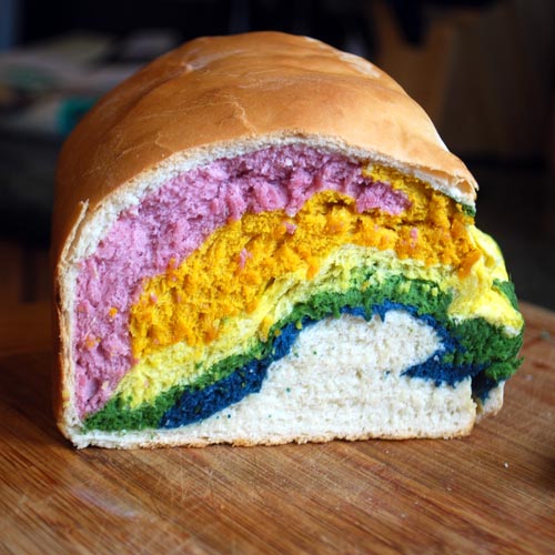 Rainbow Bread with Natures Flavours Food Dye