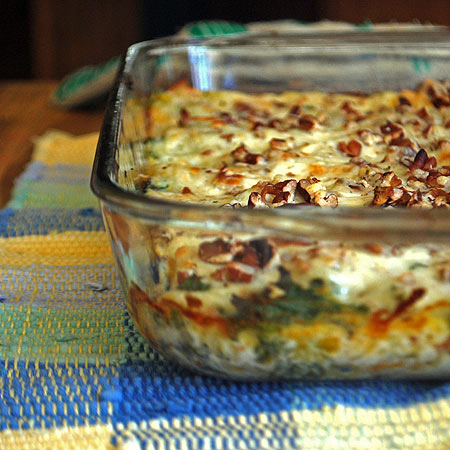 Side View Baked Butternut Kale Lasagna