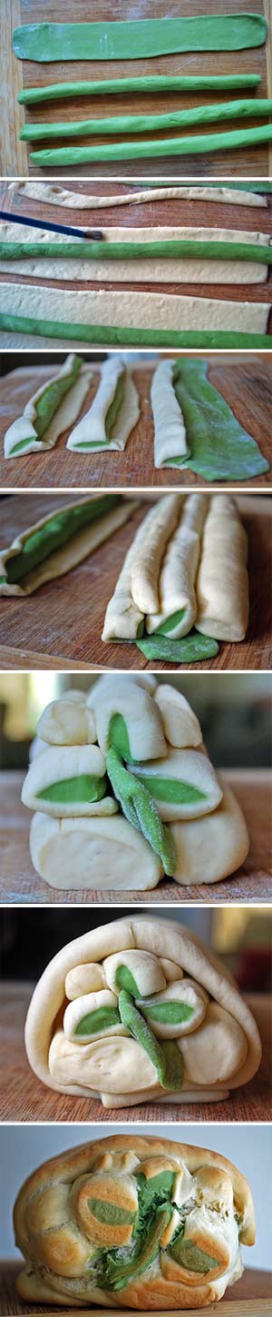 Shamrock Bread Art  - Steps