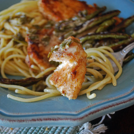Chicken Piccata with Roasted Green Beans
