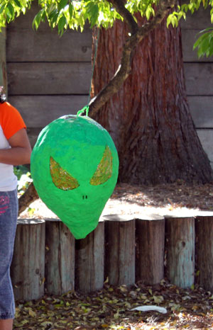 Paper Mache Alien Head piñata