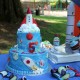 Outer space rocket ship planet birthday cake
