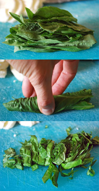 Steps to make Basil Ribbons