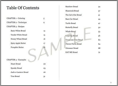 SAMPLE PAGE - TOC