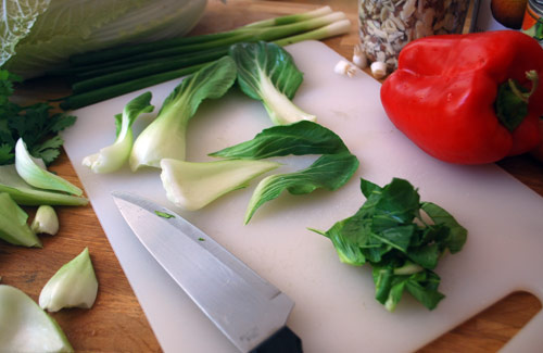 Trimming Bok Choy