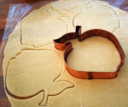 Cutting out Apple shaped pies