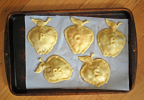 Prebaked Apple Pies with Letters