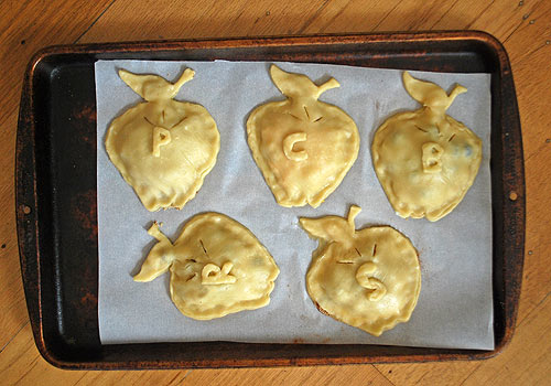 Prebaked Apple Pies with Letters
