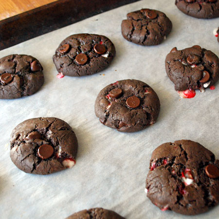 Chocolate Peppermint Candy Cane Cookies