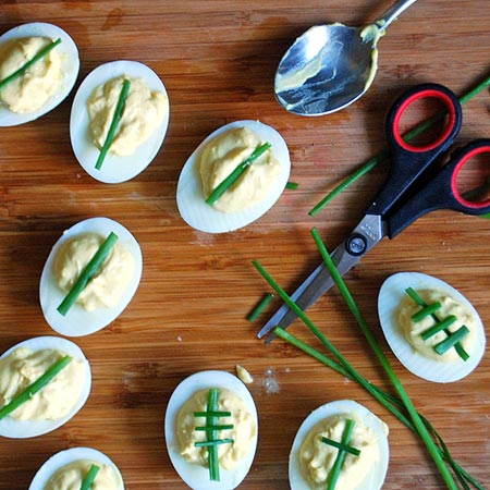 Assemble Football Game Day Deviled Eggs