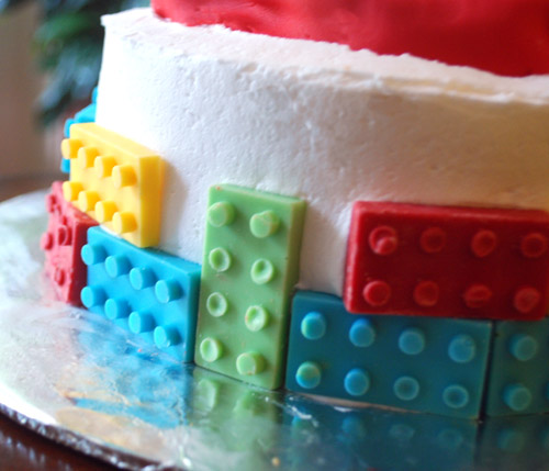 Chocolate Lego Bricks Birthday Cake