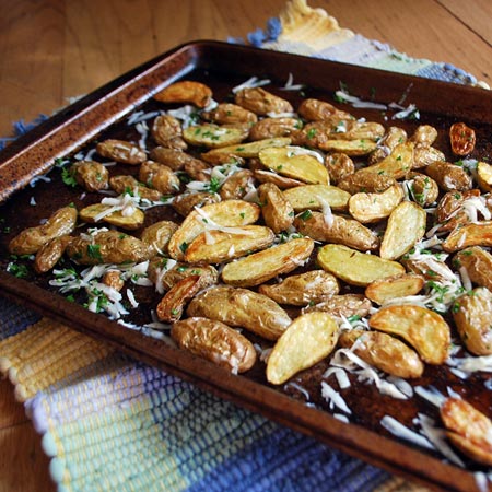 Easy Roasted Parmesan & Garlic Baby Potatoes