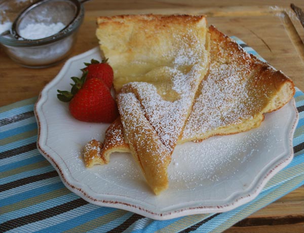 Sliced Dutch Baby Pancake