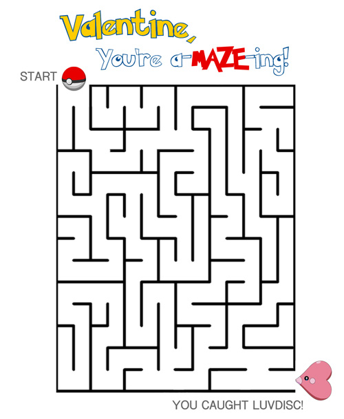 Pokemon Valentine Maze Free Printable Cake Student
