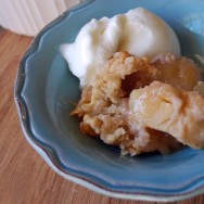 Apple Cobbler with Buttermilk Ice Cream Apple Crumb